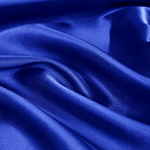 Horbaunal 100 Pack Satin Napkins 17" X 17" Square Dinner Napkins With Floral Edges, Soft Cloth Napkins For Parties, Weddings, Events, Royal Blue #TOP5