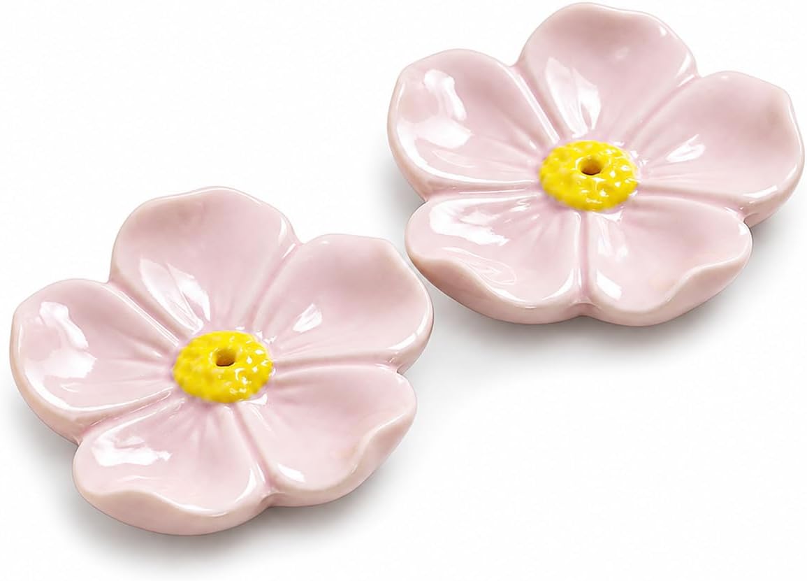 Amazon.com: Ceramic Flower Incense Holder, 2 Pcs Handcrafted Incense ...