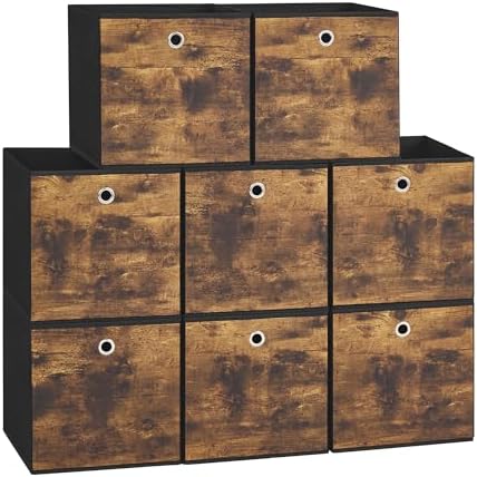 SONGMICS Caja de Almacenaje, Juego de 8, Plegable, 30 x 30 x 30 c...