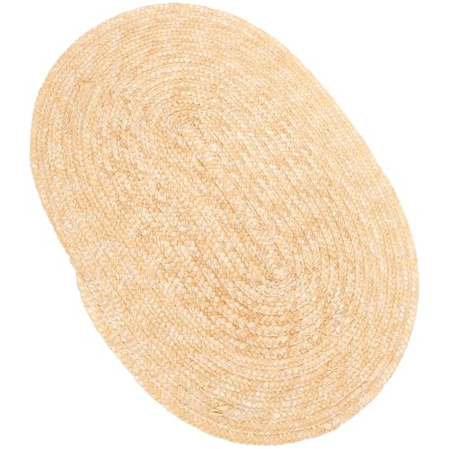 Cabilock Vintage Khaki Colour Flat Bonnet Hat Straw Woven for Women Boho with Sun Protection and Sun-Shading Features, for Fishing and Shopping