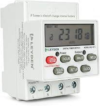 LEYDEN® KG316TJ, 30A, 220/230VAC, 50Hz Digital Timer Switch, 24 Program Per Day, Manual Start ON-Off Delay & Cyclic Timer Switch for Light, Fogger, Bell, Waterpump | Min 1-Sec Interval