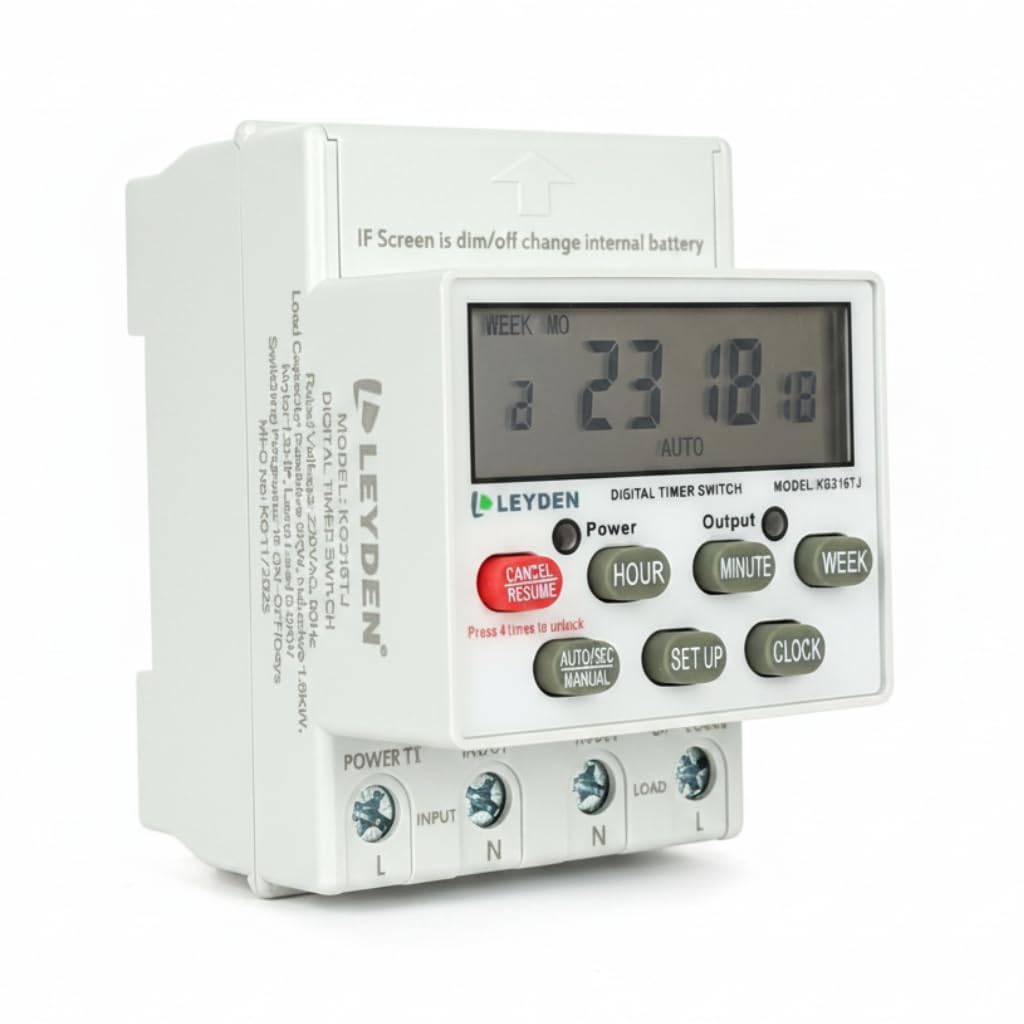 LEYDEN® KG316TJ, 30A, 220/230VAC, 50Hz Digital Timer Switch, 24 Program Per