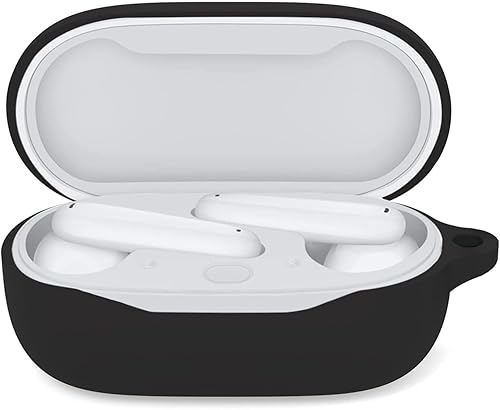 Funda de silicona suave compatible con Huawei FreeBuds SE, absorción de golpes, antipérdida, a prueba de golpes, accesorios con llavero (negro