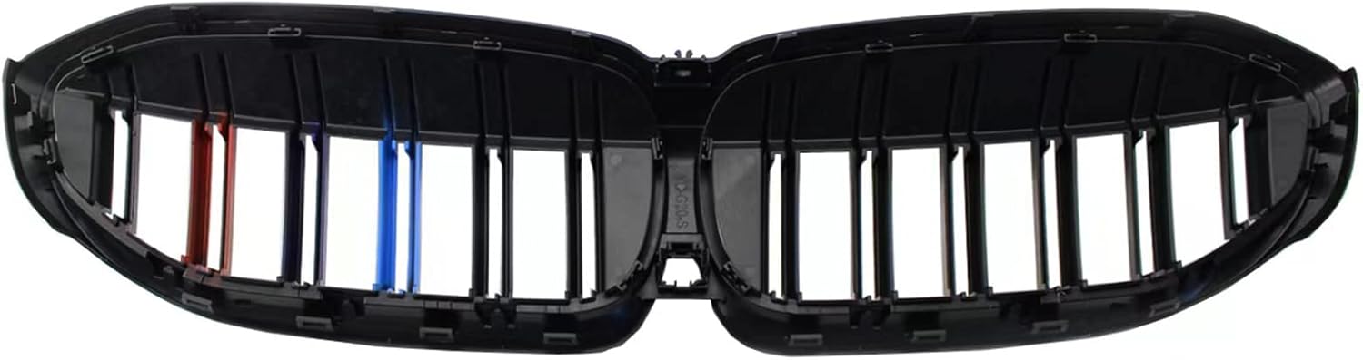 M-Color Glossy Black Kidney Grille Compatible with 2019-2022 BMW 3 Series G20 Double Line Grill Front Hood Insert - Image 3