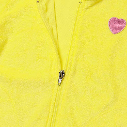 Girls' Terry Swimsuit Cover Up Hooded Zip Beach Robe Swim Cover-Up Yellow 10 11 #TOP4