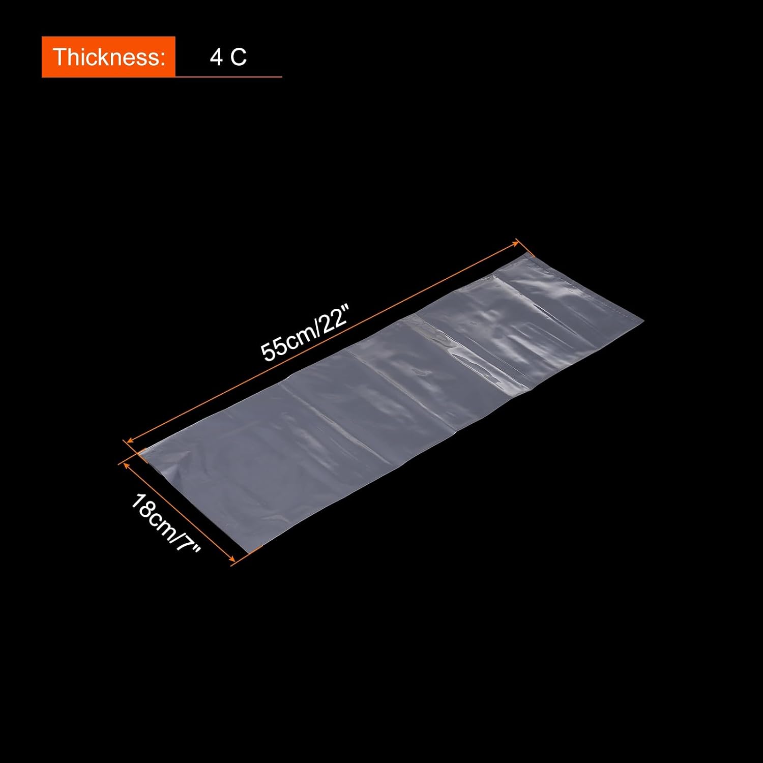 PATIKIL 30 Pcs Clear Flat Open Plastic Poly Bags 7x22 Inch 1.6 Mil Packaging Bags for Food, Home, Collectibles Storage, Proving Bread, Dough image 2