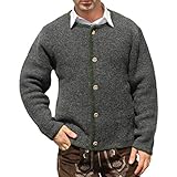 2 Taschen auf Hüfthöhe Orbis Textilien Herren Trachten Wolljanker Strickjacke Trachten Jacke, 56/2XL, Anthrazit