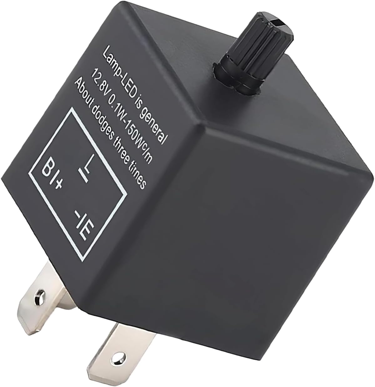 CF13 LED Flasher Relay, 3 Pin Adjustable Relay for Sloving Hyper Blink Flashing Turn Signal and Hazard Warn Problem, Plug and Play Flash Frequency Repair Tool, for Most Cars (Black)