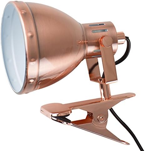 MiniSun Retro Style Brushed Chrome Metal Domed Adjustable Single Clip On Desk Table Lamp Spotlight