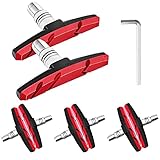 Strapazierfähige Gummipads, Mutter aus Aluminiumlegierung, Stahlschraube. 70 mm/ 2,76 Zoll in der Länge, 10 - 14 mm/ 0,39 bis 0,55 Zoll in der Breite und 38 mm/ 1,50 inch in der Höhe;Diese Bremsbeläge sind äußerst langlebig und langlebig für jedes Wetter