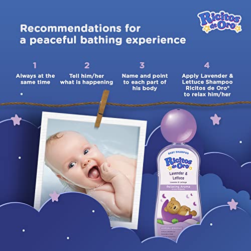Ricitos De Oro Lavender Baby Shampoo, Children Cleansing Shampoo With Natural Lavender, Formulated For Babies, 3-Pack Of 8.45 Fl Oz Each, 3 Bottles #TOP3