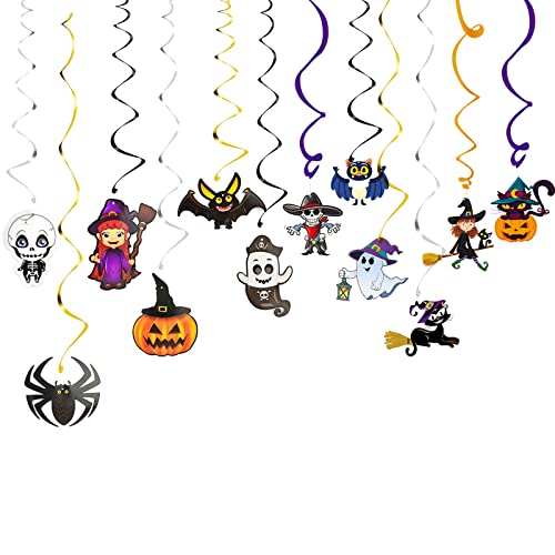 12pcs Hängende Wirbel Dekoration Hängende Wirbel Partydekoration Spiral Girlanden Deko Spiralen Halloween Halloween Deko Set enthalten Kürbis Geist Hexe Katze Fledermäuse Festliche Party Zubehör Cover
