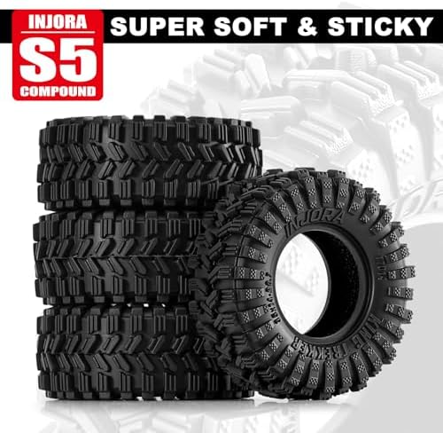 INJORA 0.7" King Trekker Tires 35 * 14mm for 1/30 Axial SCX30 (T7014) — view 4
