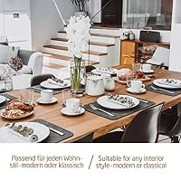 Miqio® - Design Tischset aus Filz | Marken Label aus echtem Leder | 4er Set Platzset (dunkel grau anthrazit) abwaschbar | Filzmatte Tisch Untersetzer Platzdeckchen abwischbar – Ansicht 7