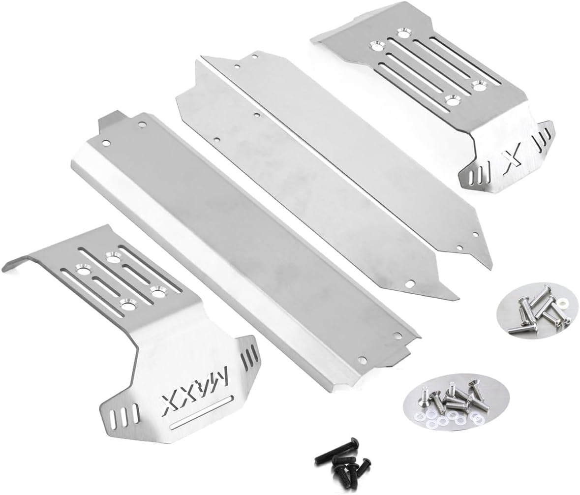 RC Chassis Armors Set for TRAXXAS 1/10 MAXX V2.0 Widemaxx Monster Truck-89086-4 RC Stainless Steel Protection Skid Plate Anti-Collision Guard Accessories