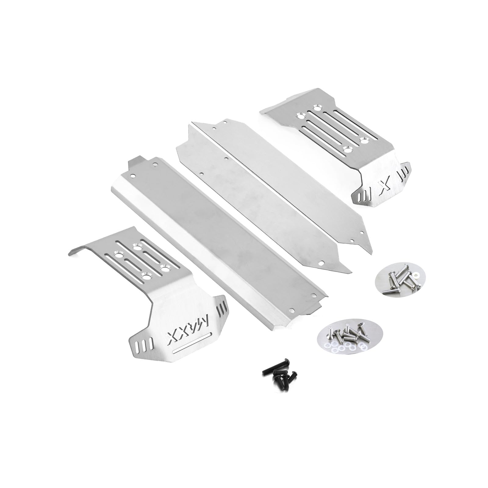 JOYSOG RC Telaio Armature Set per TRAXXAS 1/10 MAXX V2.0 Widemaxx Monster Truck-89086-4 RC Acciaio Inox Protezione Skid Plate Anti-Collision Guard Accessori