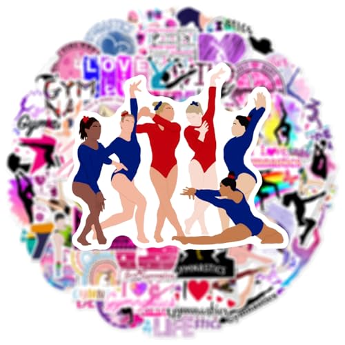 Gymnastics Stickers, 50PCS Sports Graffiti Pack Waterproof Vinyl Decals for Water Bottles Cup Laptop Mobile Phone Skateboard (Gymnastics)