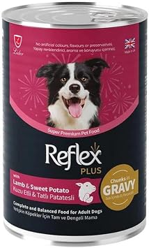 Reflex Plus Sos  inde Et Par ac kl  Kuzu Etli ve Tatl  Patatesli Yeti kin K pek Konservesi 400 Gr 12 Adet