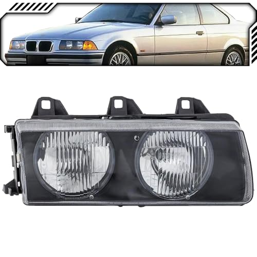 EPIC LIGHTING Halogen Replacement Spec Headlight Compatible with BMW 92-99 E36 318i 318Ti 318is 323i 323is 325i 325is 328i 328is M3 [ BM2503101 63121468866 ] Right Passenger Side
