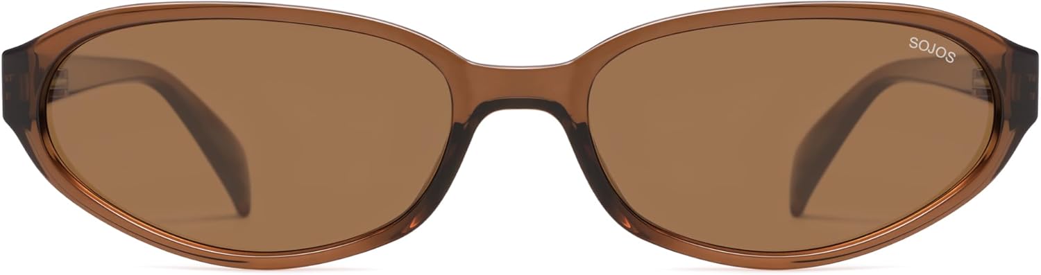 SOJOS Retro Oval Polarized Sunglasses for Women Trendy Cat Eye Chic Narrow Y2K Skinny Sunnies SJ2660 - Image 2