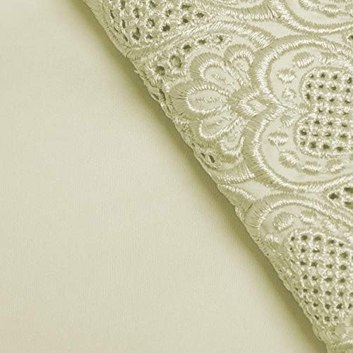 RENAURAA 600 Thread Count Cotton Rich, 4 Piece Sheet Set, 16" Deep Pocket, Lace Hem, Soft & Smooth Sateen Weave, Hotel Quality (High Rise, Queen)