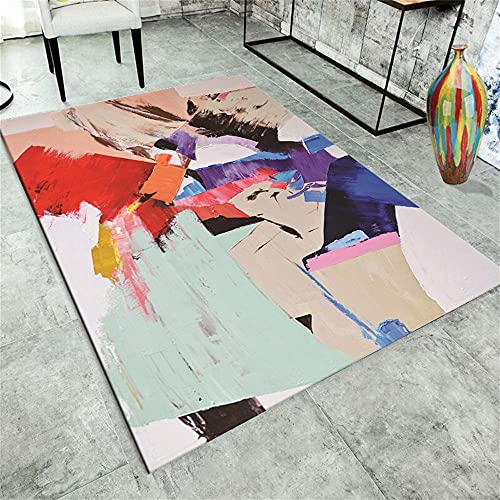 Tapis pas cher antidérapant multicolore 160x230cm abstrait moderne chambre - 2