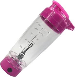 MAGICLULU Botella Mezcladora Portátil De 600 Ml Con Forma De Coctelera Eléctrica Color Rojo Rosa