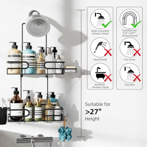 Haging Shower Caddy for Wallmount Showerheads,Over Head Shower Organizer - image 6
