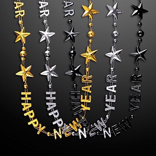 FlashingBlinkyLights Happy New Year Party Beads (Set of 48)