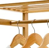 WoodenMulti-Zweck wieszak na ubrania, stojak na buty, 6-warstwowy regał bambusowy, wymiary: 90 x 30 x 145 cm