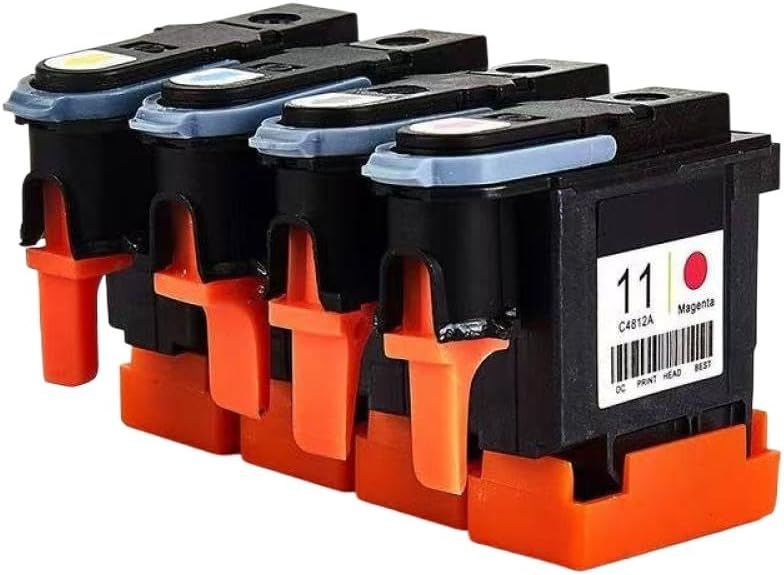 Compatible with Printer Models 500 800 510 100 110 111 120 1000 1100 1200 for Part Number C4810A C4811A C4812A C4813A 11 Remanufactured Printhead(One Set)