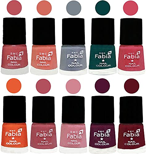 Image of ALL IN ONE (PACK OF 10), Long Lasting Glossy Nail Polish, 6 ml Each, All Vibrant Colours,02020