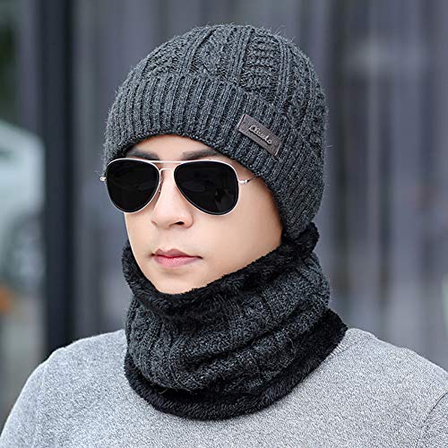 Chapeau pour homme contre le froid glacial - Bonnet tricoté doublé