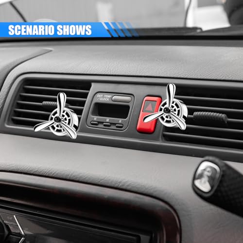 Image of Car Air Outlet Clip, Creative Air Force Propeller Shape Auto Ornament AirConditioner Vent Clip, Automotive Interior Accessories for Women Men (2, Silver)
