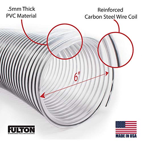 6" X 10' (6 Inch Diameter By 10 Feet Long) Ultra-Flex Clear Vue Heavy Duty Pvc Dust, Debris And Fume Collection Hose - Made In Usa! #TOP1