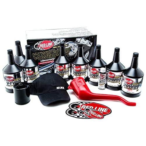 Red Line 90226 Big Twin 20w50 Power Pack Oil Package with K&N High Performance Oil Filter (Extra Large Kit Black Filter)