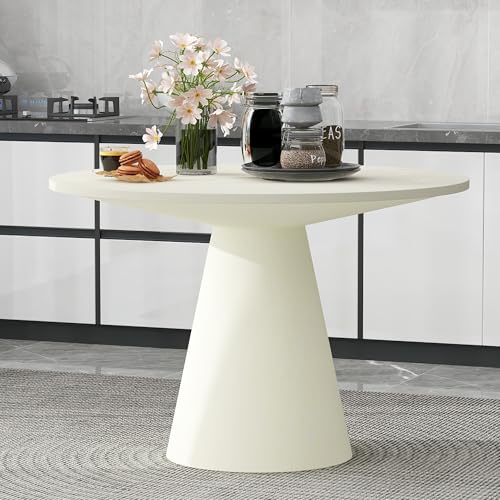 THINK 30 Retro Round Dining Table, Minimalist Elegant Table for