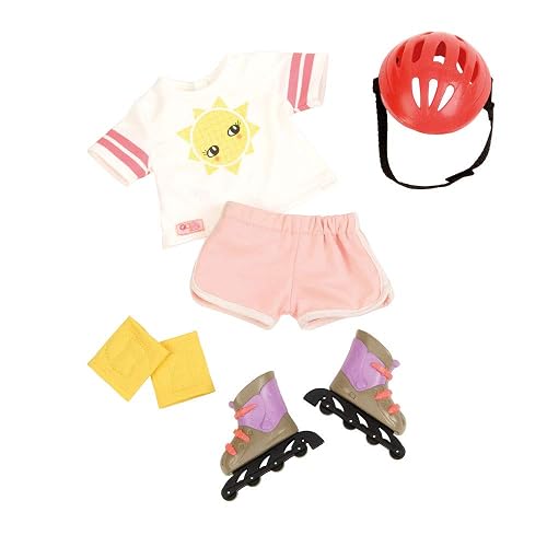Our Generation - Roll With It - 18-Inch Doll Clothes - Rollerblades Accessories - Sports Outfit - Pretend Play - Toy for Kids 3 Years +