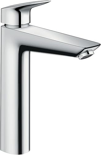 hansgrohe Logis 71090001 - Grifo moderno para lavabo de baño de bajo flujo con 1 manija y 1 manija de 10 pulgadas de alto, color cromado