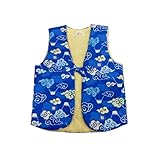 ちゃんちゃんこ 子供 日本製 キッズ 女の子 はんてん 半天 半纏 中綿 パッチワーク かわいい made in japan ポンチョ 和柄 ベビー 部屋着 ベビー 男児 幼児 園児 小学生 赤ちゃん 水色地 富士山 雲 No.55