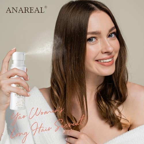 uikeaft Hair Growth Oil Spray: Fermented Rice Water with Biotin & Castor Oil for Daily Hair Thickening & Scalp Nourishment - Natural Non-greasy 2oz