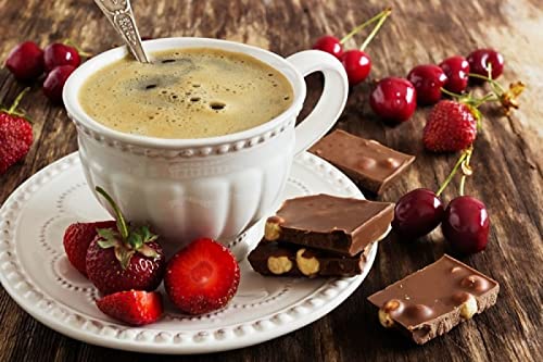 Peinture au diamant 5D idée cadeau d'anniversaire personnalisable motif café et fruits 5D