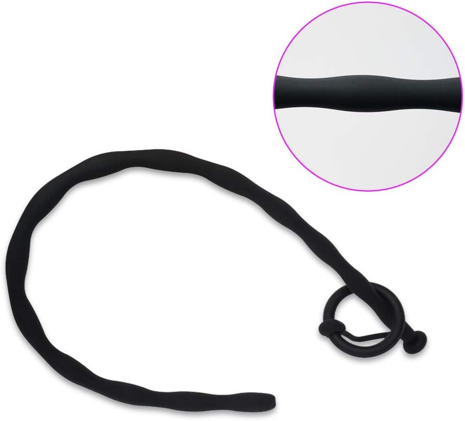 Silicone Urethral Sounds Metal Penis Plug with Multi Beads Dilator Masturbation Rod Stimulation for Men Urethral Plug Exercise Expanding Massage(8.5mm)