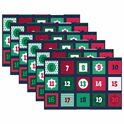 Set de table calendrier de l'Avent résistant chaleur et antidérapant