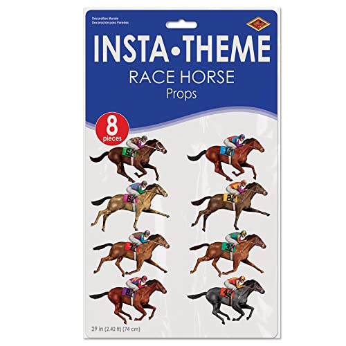 Beistle 8 Piece Printed Plastic Race Horse Prop Wall Decorations #TOP4
