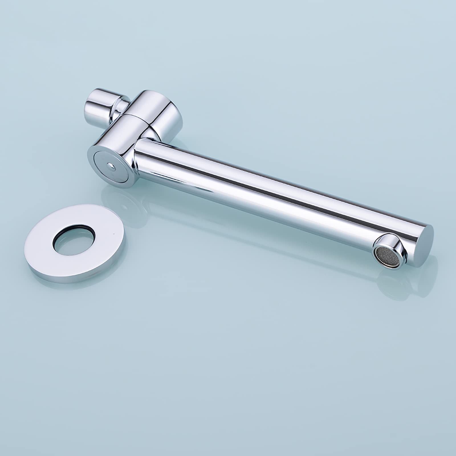 Bocca per Vasca da Bagno Rotazione di 180° Bocca Vasca Ottone Montaggio a Parete Bocca di Erogazione Vasca Tondo Bocca Erogazione Rubinetto Vasca, G1 / 2,Cromo