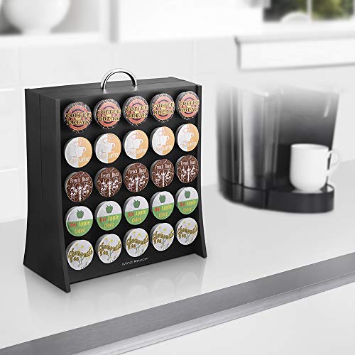 Mind Reader Single Serve Coffee Pod Storage, 50 Coffee Pod Capacity, Countertop, Double-Sided, 12"L x 4"W x 14"H, Black by Mind Reader - Used condition - US$11.65