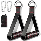 Frutilexia 2 Piezas Mango de Resistencia para Ejercicios, Accesorios Gym Empuñadura Polea, Agarres Poleas Gym, con Mosquetones y Bolsa de Transporte, para Entrenamientos en Polea, Gimnasio, Negro