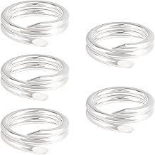 Beebeecraft 5Pcs Double Loop Jump Rings 925 Sterling Silver 5mm | Open Round Split Jump Rings Key Ring Connectors, with Polishing Cloth, for Jewellery Making Bracelet Necklace Keychain Craft