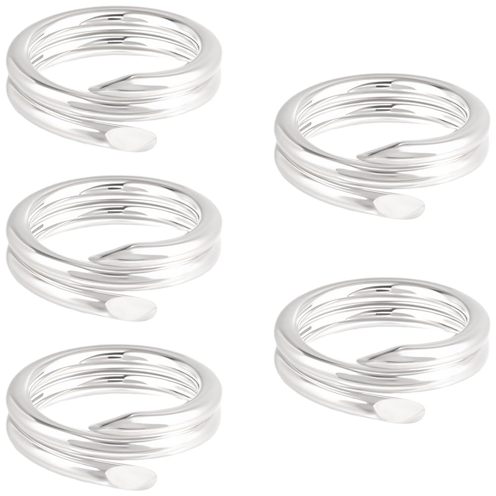 Beebeecraft 5Pcs Double Loop Jump Rings 925 Sterling Silver 5mm